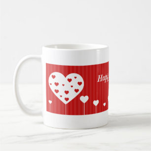 Caneca De Café Feliz dia de os namorados Lovely Hearts