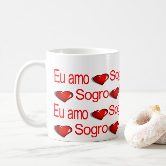 Caneca De Café Feliz dia de os namorados Mugs Eu Amo Mi Sogro (Com Donut)