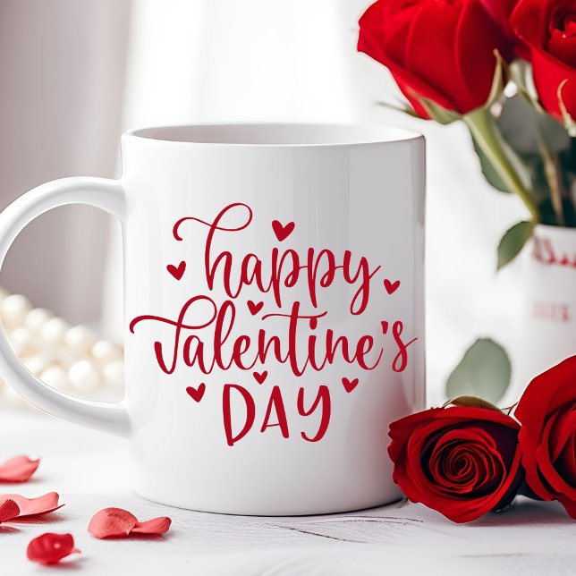 Caneca De Café Feliz dia de os namorados Red Heat (Happy Valentine's Day Red Heats Coffee Mug)
