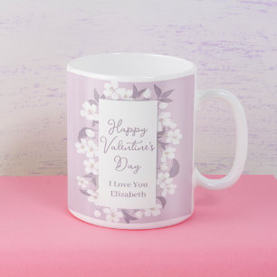 Caneca De Café Feliz dia de os namorados Romântico Cor-de-rosa -