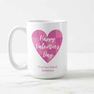 Caneca De Café Feliz dia de os namorados rosa plano
