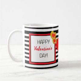 Caneca De Café Feliz dia de os namorados Vermelho Coração Negro S