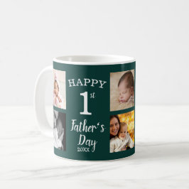 Caneca De Café Feliz Dia de os pais 8 Colagem de Fotos Emerald