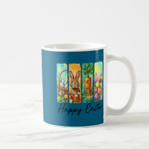 Caneca De Café Feliz dia de Páscoa coelho ovos cesta caça ao ovo