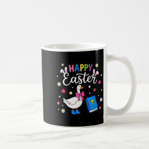 Caneca De Café Feliz dia de Páscoa ganso coquete laço ovos coelho