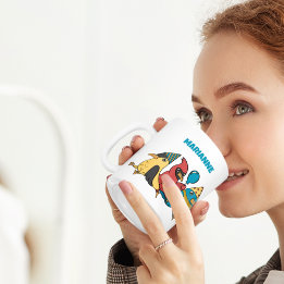 Caneca De Café Feliz Dia de Pássaro Pássaros Cartoon Ameaçaram An