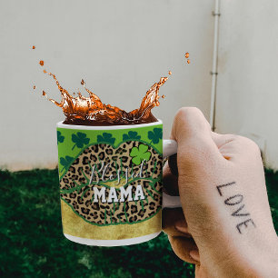 Caneca De Café Feliz Dia de São Patrício Mãe Abençoada Lábios