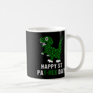 Caneca De Café Feliz Dia de São Patrício Patrex T-rex Dinossauro 