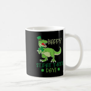 Caneca De Café Feliz Dia de St Patrex Pat T-rex Dino Irlandês Pat