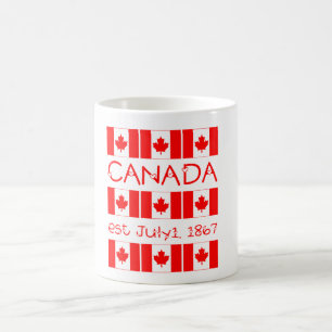 Caneca De Café Feliz dia do Canadá Bandeira canadense no dia 1º d
