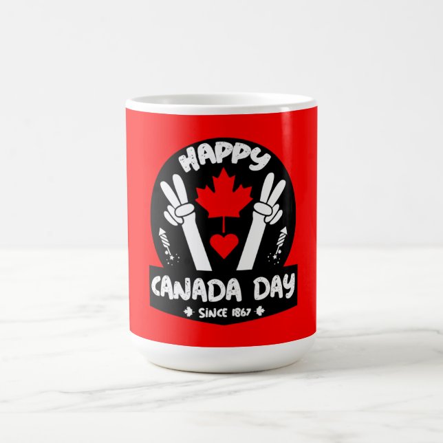 Caneca De Café Feliz Dia do Canadá em 1 de julho (Centro)