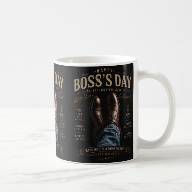 Caneca De Café Feliz Dia do Chefe (Direita)