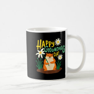 Caneca De Café Feliz Dia do Groundhog 2 de Fevereiro Previsão do
