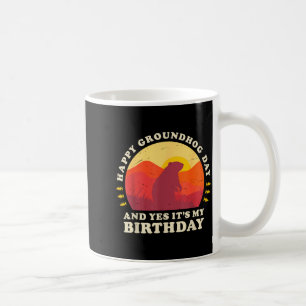 Caneca De Café Feliz Dia do Groundhog e Sim É a Minha Festa de An