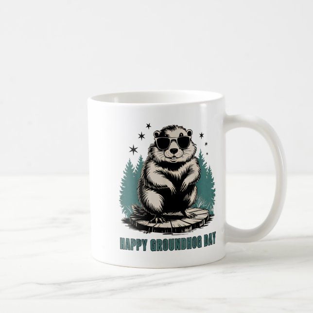 Caneca De Café Feliz Dia do Groundhog E Sim É Meu Aniversário Eng (Direita)