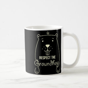 Caneca De Café Feliz Dia do Groundhog Engraçado Respeite o Ground