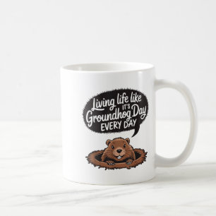 Caneca De Café Feliz Dia do Groundhog Woodchuck Animal Amante do