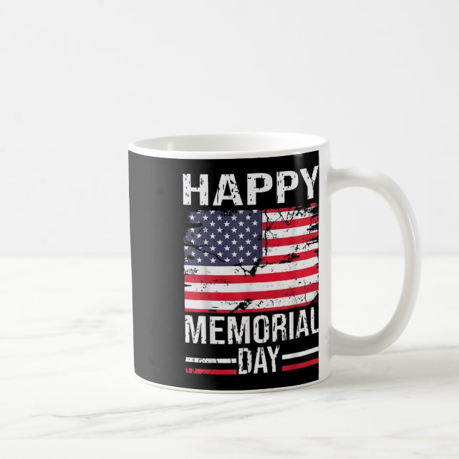 Caneca De Café Feliz Dia Do Memorial, Bandeira Dos Eua, Presente  (Direita)