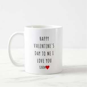 Caneca De Café Feliz Dia do Namorados para mim Autoamor Personali