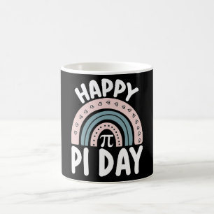 Caneca De Café Feliz Dia do Pi Boho Arco-íris Matemática Matemáti