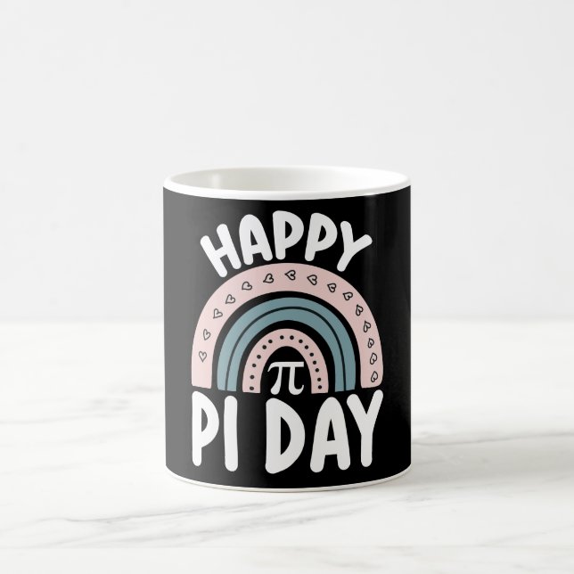 Caneca De Café Feliz Dia do Pi Boho Arco-íris Matemática Matemáti (Centro)