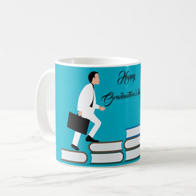 Caneca De Café Feliz Dia dos Graduações (Frente Esquerda)