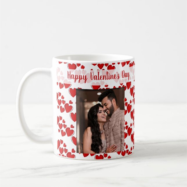 Caneca de café Feliz Dia dos Namorados com foto (Esquerda)