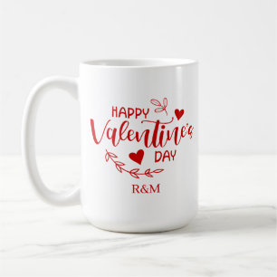 Caneca De Café Feliz dia dos namorados coração vermelho