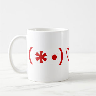 Caneca De Café Feliz dia dos namorados/Emoticons japoneses