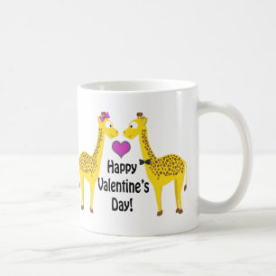 Caneca De Café Feliz Dia dos Namorados Girafas