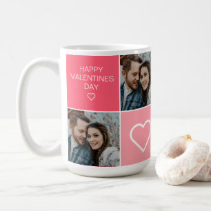 Caneca De Café Feliz Dia dos Namorados Moderno Quatro Fotografias