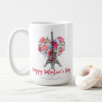 Caneca De Café Feliz dia dos namorados|Torre Eiffel|Coração das f