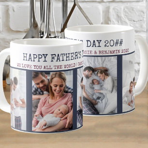 Caneca De Café Feliz Dia dos Pais 4 Foto Personalizada
