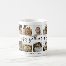 Caneca De Café Feliz Dia dos Pais 8 Colagem de Fotos Lembrança
