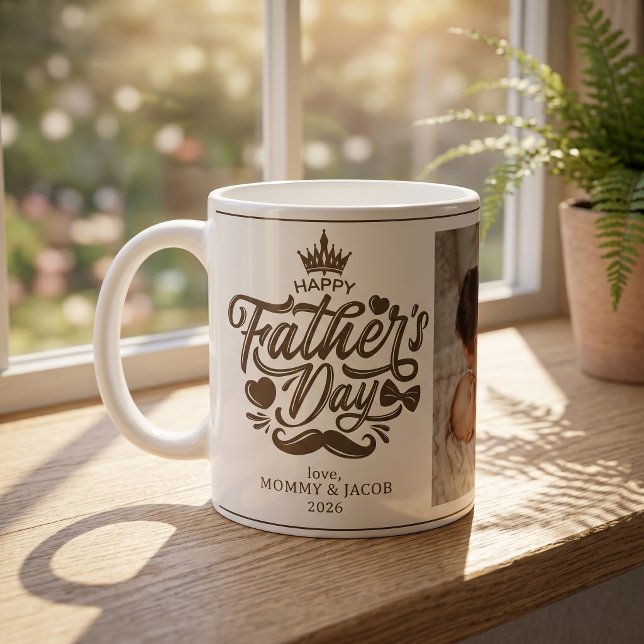 Caneca De Café Feliz Dia dos Pais | Café com Foto do Papai (Criador carregado)