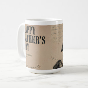 Caneca De Café Feliz Dia dos Pais Carta Vintage e Avô Port