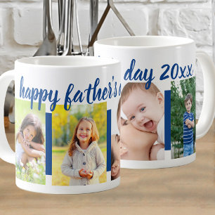 Caneca De Café Feliz Dia dos Pais Edição Ano 4 Foto Azul