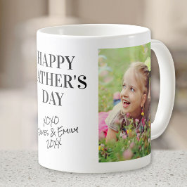 Caneca De Café Feliz Dia dos Pais Foto e Nomes Personalizados