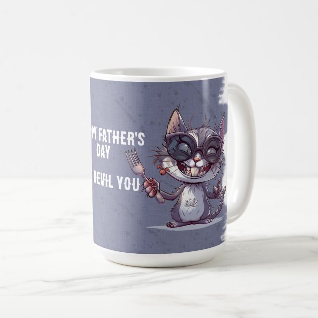 Caneca De Café Feliz Dia dos Pais Você Diabo Você (Frente Esquerda)