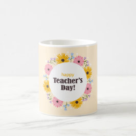 Caneca De Café Feliz Dia dos Professores Flores Silvestres