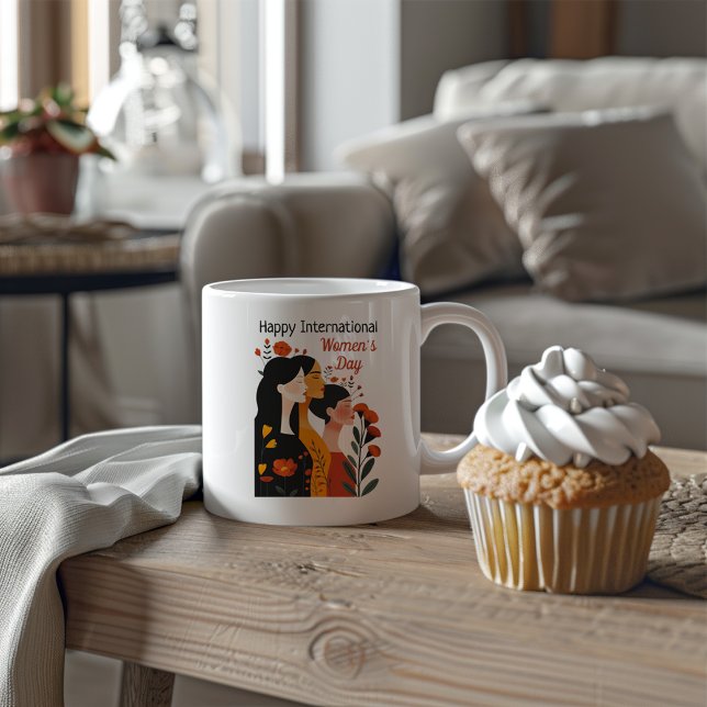 Caneca De Café Feliz Dia Internacional da Mulher (Criador carregado)