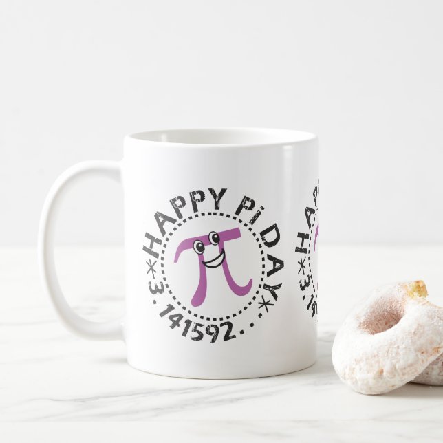 Caneca De Café Feliz Dia Pi Feliz (Com Donut)
