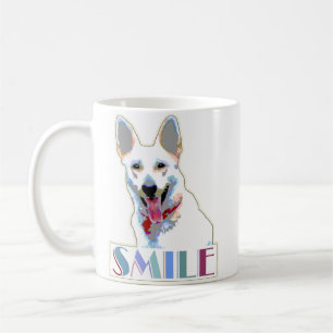 Caneca De Café Feliz Diversão Motivacional Feliz e Feliz Cachorro
