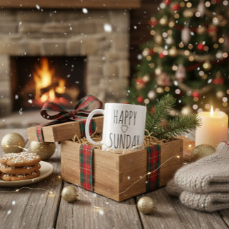 Caneca De Café 'Feliz domingo' Manhãs calmas Amantes de domingo P