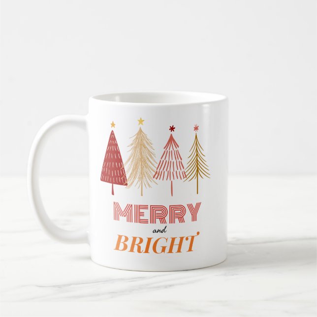 Caneca De Café Feliz e Bright Pata de Natal (Esquerda)