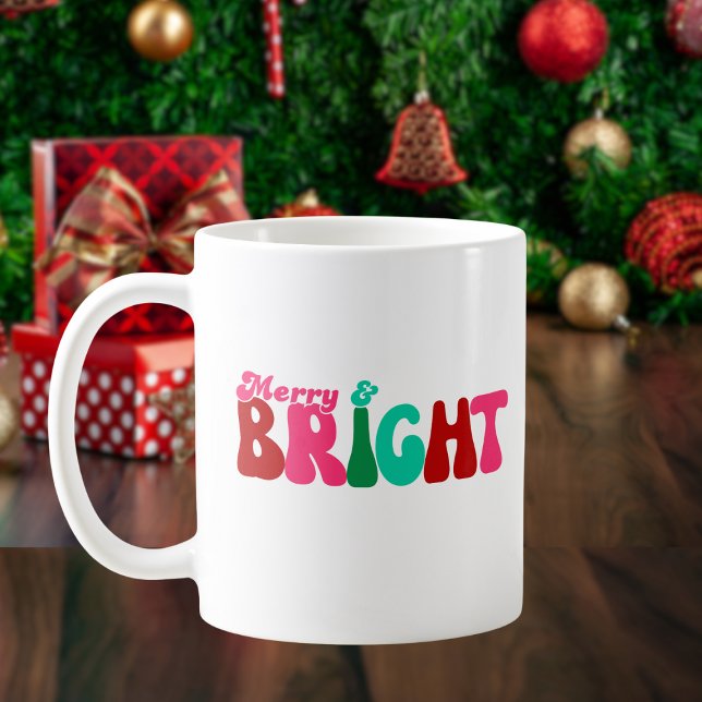 Caneca De Café Feliz e Brilho - Natal maximalista (Criador carregado)