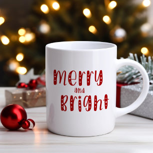 Caneca De Café Feliz E Brilho Vermelho Festivo De Natal