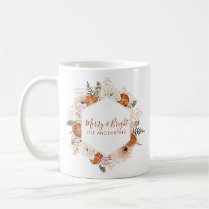 Caneca De Café Feliz e Citrus Pine Floral Bright Personalizados