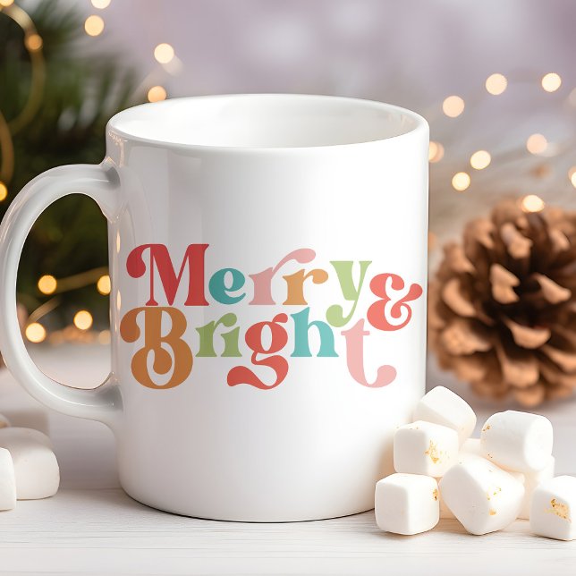 Caneca De Café Feliz e Natal Brilhante (Criador carregado)
