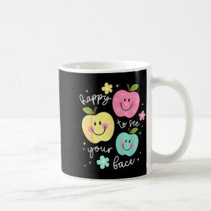 Caneca De Café Feliz em ver seu rosto Groovy Apple Sorriso Face C